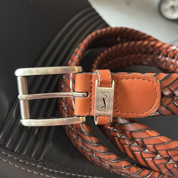 PGA Tour Men's Brown Braided Leather Belt- 38 - Picture 3 of 5